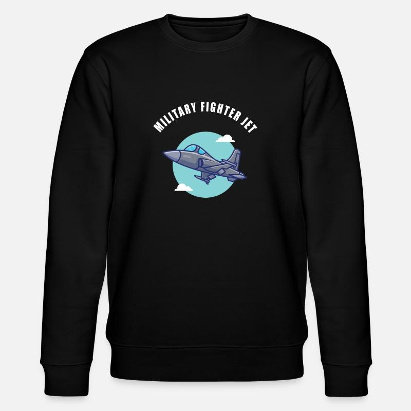 Kampfflugzeug - militärischer Kampfjet - Stanley/Stella Unisex Bio-Sweatshirt CHANGER - Schwarz