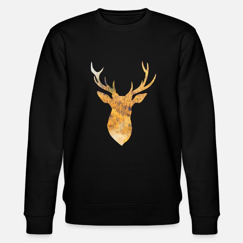Indian Summer Hirsch - Stanley/Stella Unisex Bio-Sweatshirt CHANGER  - Schwarz