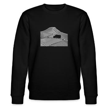 Berge, Camper Van, Wohnmobil, Campervan - Stanley/Stella Unisex Bio-Sweatshirt CHANGER  - Schwarz - Vorne - Nik (191cm) & Marisol (170cm)