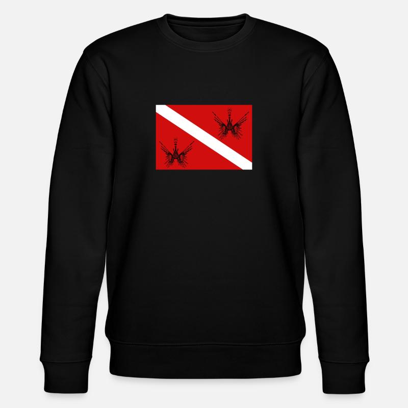 Taucherflagge mit Feuerfisch - Stanley/Stella Unisex Bio-Sweatshirt CHANGER - Schwarz