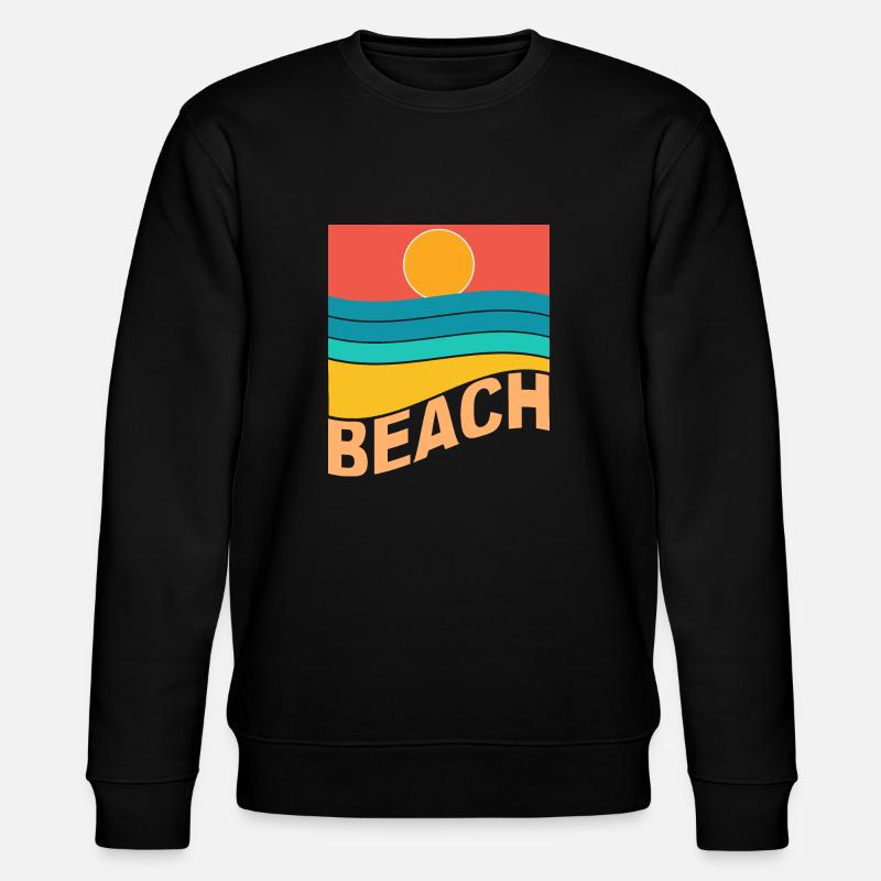 Plage coucher de soleil mer - Sweat bio CHANGER Stanley/Stella Unisexe - noir