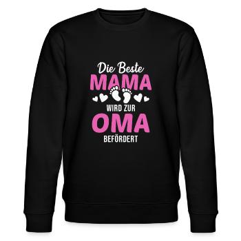 Die beste Mama wird zur Oma befördert - Stanley/Stella Unisex Bio-Sweatshirt CHANGER  - Schwarz - Vorne - Nik (191cm) & Marisol (170cm)