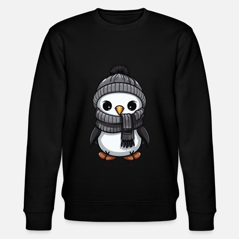 Pinguin Winter Comic Niedlich - Stanley/Stella Unisex Bio-Sweatshirt CHANGER  - Schwarz