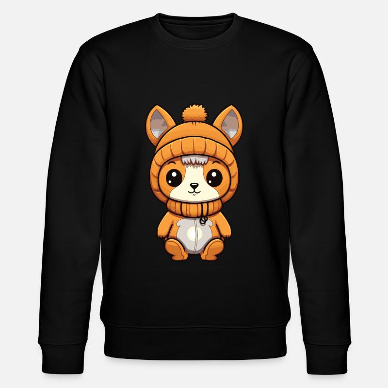 Eichhörnchen Winter Comic Niedlich - Stanley/Stella Unisex Bio-Sweatshirt CHANGER  - Schwarz