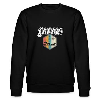 Animals Wilderness Safari Africa Travel Gift - Stanley/Stella CHANGER Unisex Organic Sweatshirt - black - Front - Nik (191cm) & Marisol (170cm)