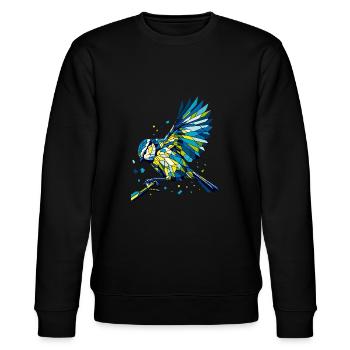 Blaumeise Polygon bunt - Stanley/Stella Unisex Bio-Sweatshirt CHANGER  - Schwarz - Vorne - Nik (191cm) & Marisol (170cm)