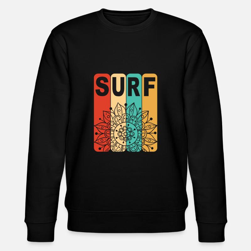 SURF, FLOWER - Stanley/Stella Unisex Bio-Sweatshirt CHANGER  - Schwarz