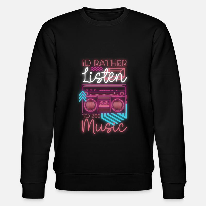 80er Disco Kostüm - Stanley/Stella Unisex Bio-Sweatshirt CHANGER  - Schwarz