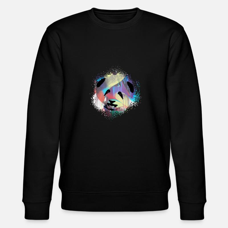Panda,pandabär,bär, Graffiti,bunt - Stanley/Stella Unisex Bio-Sweatshirt CHANGER  - Schwarz