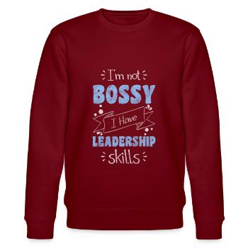 Chef Vorgesetzter Team - Stanley/Stella Unisex Bio-Sweatshirt CHANGER  - Burgunderrot - Vorne - Nik (191cm) & Marisol (170cm)