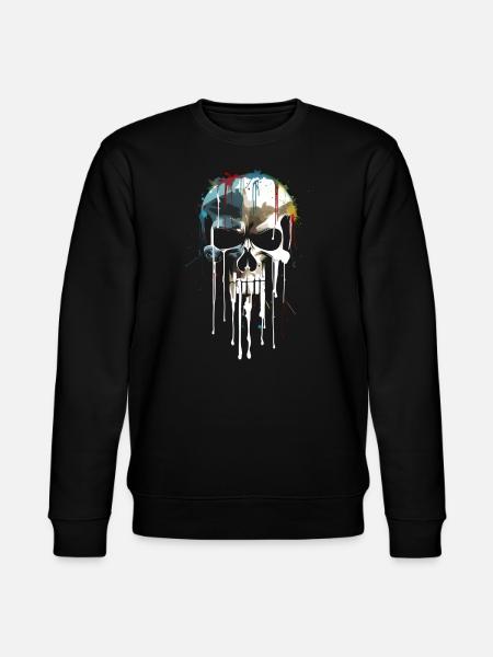 Skull Skull Death Dripping Painting - Stanley/Stella CHANGER Unisex Organic Sweatshirt - black