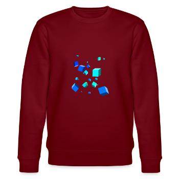 3D-Würfel - Stanley/Stella Unisex Bio-Sweatshirt CHANGER  - Burgunderrot - Vorne - Nik (191cm) & Marisol (170cm)