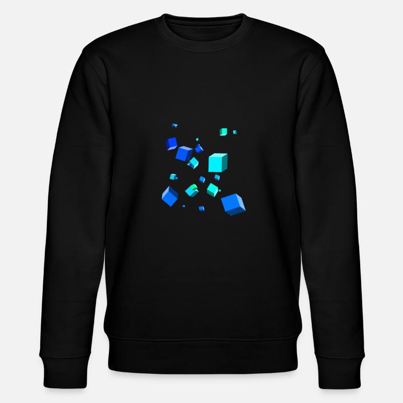 3D cubes - Stanley/Stella CHANGER Unisex Organic Sweatshirt - black