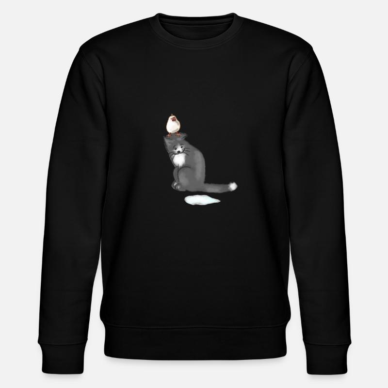 Chat et oiseau - Sweat bio CHANGER Stanley/Stella Unisexe - noir