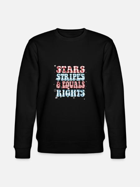 Star stripes and equality - Stanley/Stella CHANGER Unisex Organic Sweatshirt - black