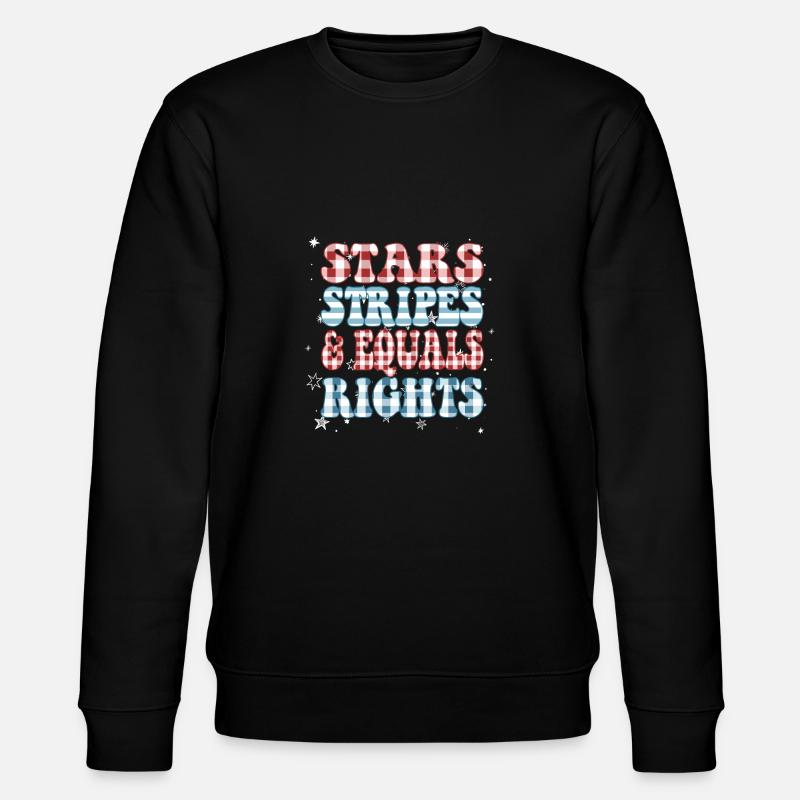 Rayures étoilées et égalité - Sweat bio CHANGER Stanley/Stella Unisexe - noir