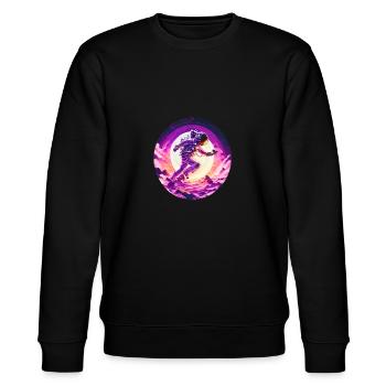 wunderschönes Astronauten Sunset Design - Stanley/Stella Unisex Bio-Sweatshirt CHANGER  - Schwarz - Vorne - Nik (191cm) & Marisol (170cm)