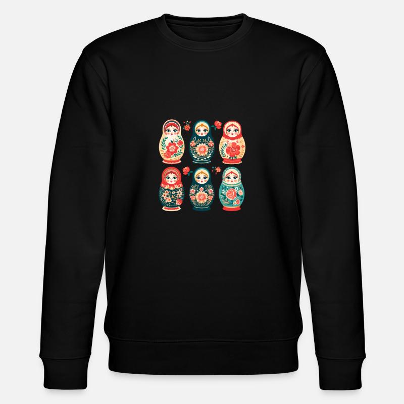 Russische Nistpuppe - Stanley/Stella Unisex Bio-Sweatshirt CHANGER  - Schwarz