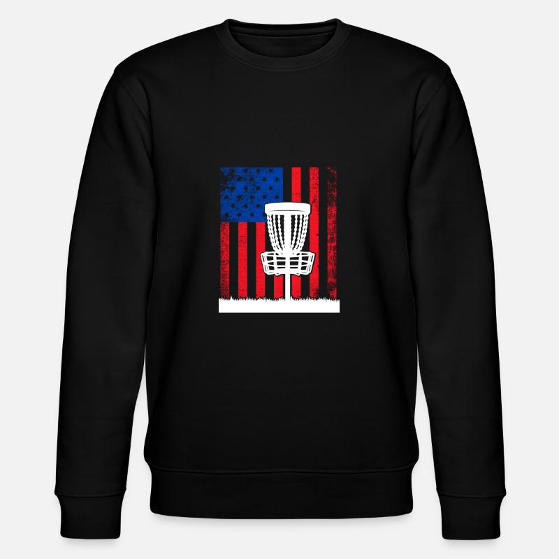 Scheibengolf Scheibengolfer American Falg Patriot - Stanley/Stella Unisex Bio-Sweatshirt CHANGER  - Schwarz