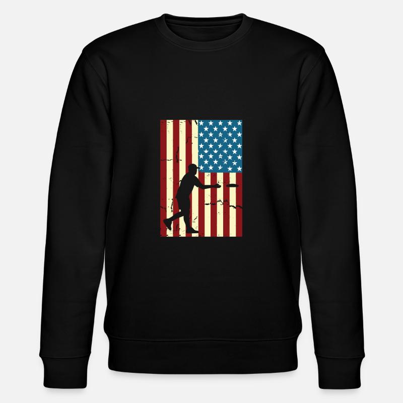 Scheibengolf Scheibengolfer American Falg Patriot - Stanley/Stella Unisex Bio-Sweatshirt CHANGER  - Schwarz
