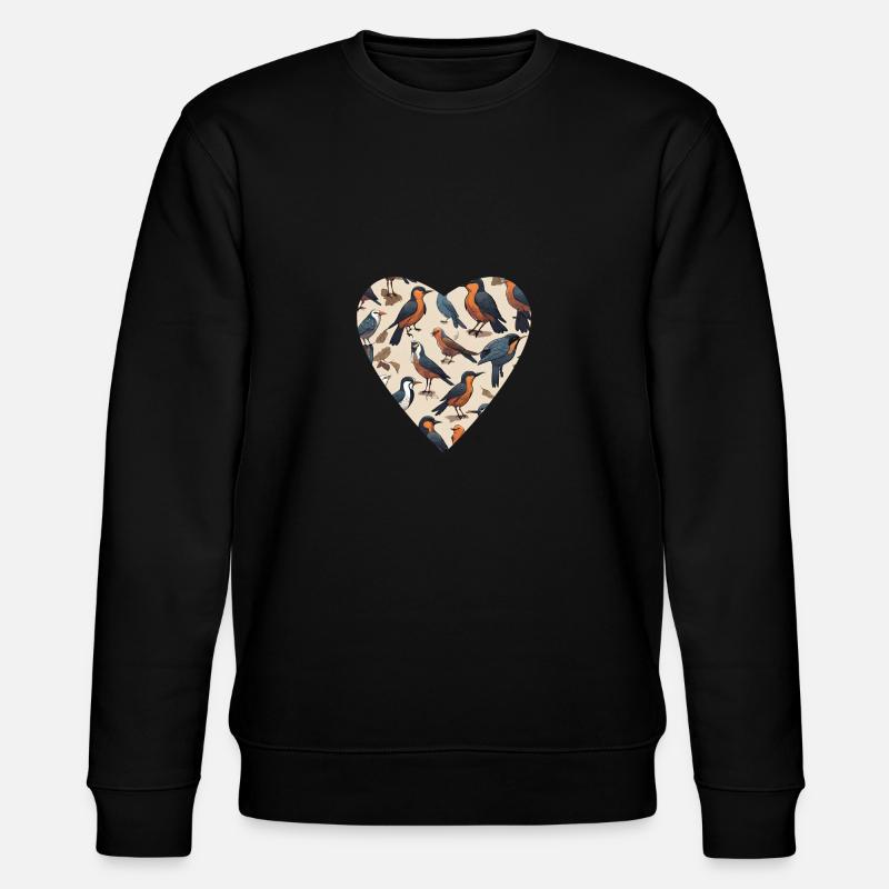 Vogelharmonie im Herzen - Stanley/Stella Unisex Bio-Sweatshirt CHANGER  - Schwarz