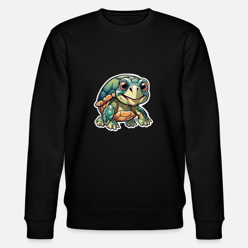 Cheerful young tortoise - Stanley/Stella CHANGER Unisex Organic Sweatshirt - black