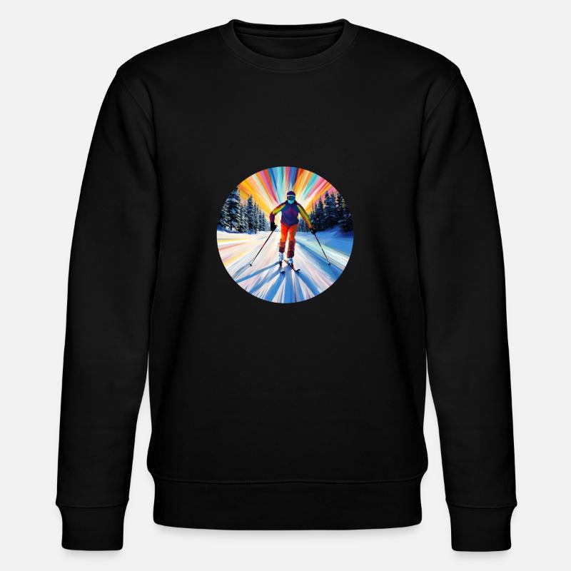 Skifahrer auf der Piste - Stanley/Stella Unisex Bio-Sweatshirt CHANGER  - Schwarz
