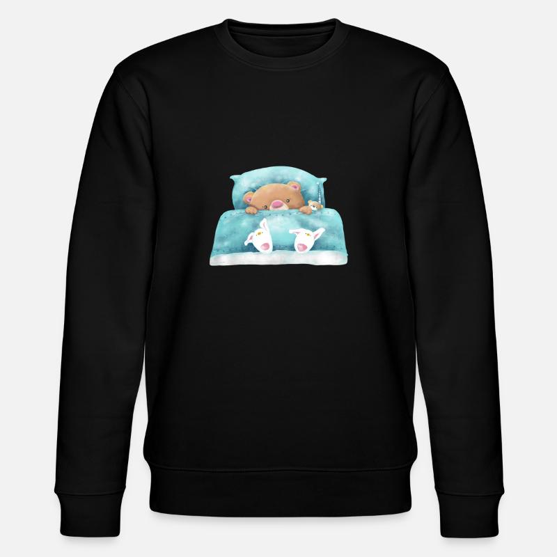 Teddybär Schläft - Stanley/Stella Unisex Bio-Sweatshirt CHANGER  - Schwarz