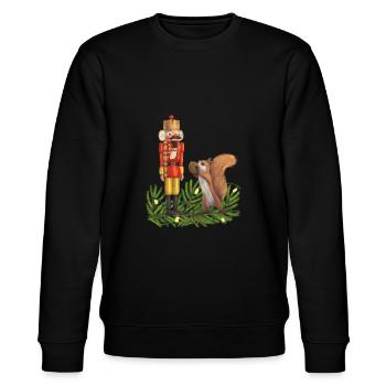 Nussknacker und Eichhörnchen - Stanley/Stella Unisex Bio-Sweatshirt CHANGER  - Schwarz - Vorne - Nik (191cm) & Marisol (170cm)