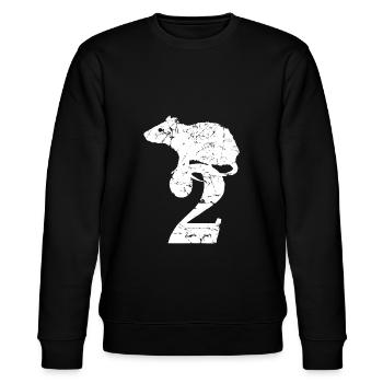 PUNKROCK rats nr. 2 - used look - mouse - rat - Stanley/Stella CHANGER Unisex Organic Sweatshirt - black - Front - Nik (191cm) & Marisol (170cm)