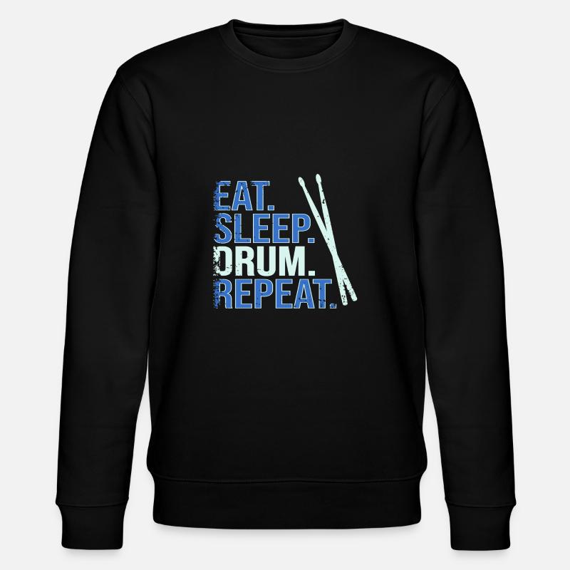 Eat. Sleep. Drum. Repeat. - Stanley/Stella Unisex Bio-Sweatshirt CHANGER  - Schwarz