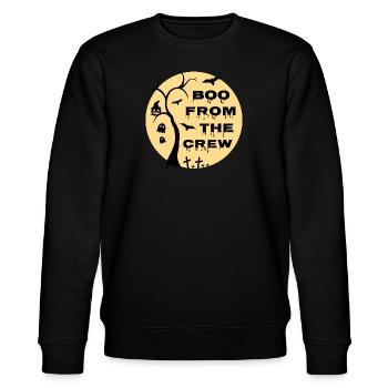 Boo from the crew - Stanley/Stella CHANGER Unisex Organic Sweatshirt - black - Front - Nik (191cm) & Marisol (170cm)