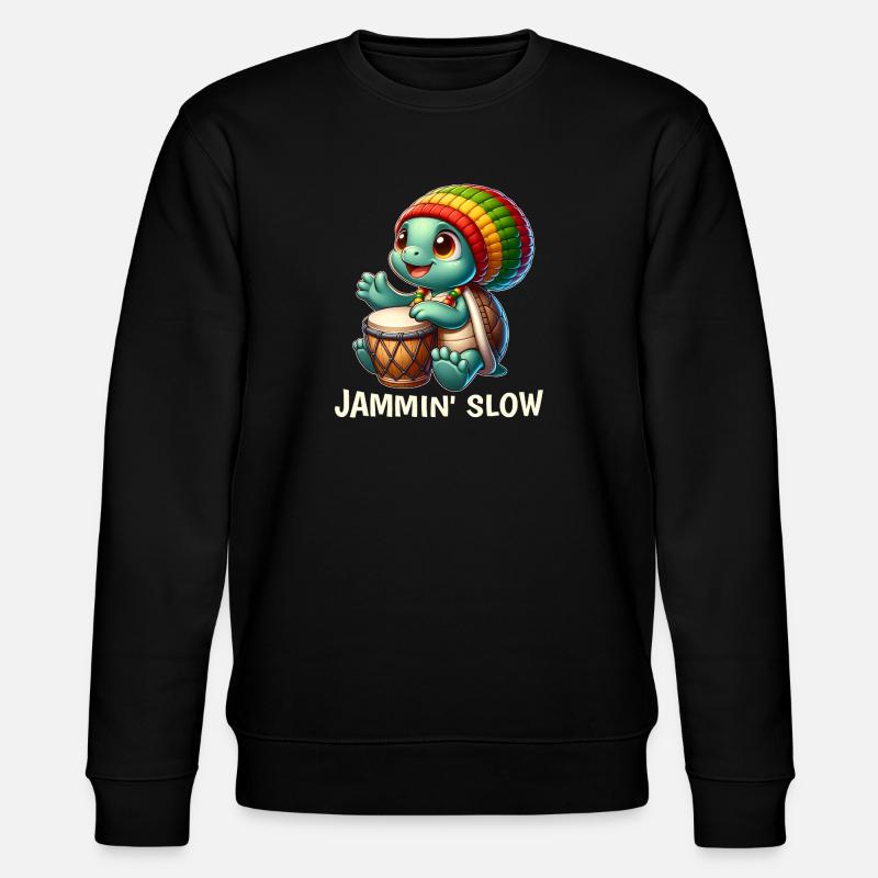 Reggae Turtle - Stanley/Stella CHANGER Unisex Organic Sweatshirt - black