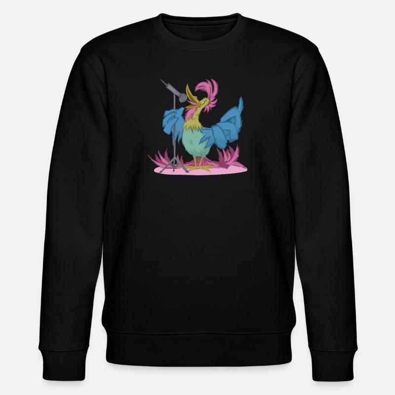 Bremer Stadtmusikanten: Hahn am Mic – Showtime! - Stanley/Stella Unisex Bio-Sweatshirt CHANGER  - Schwarz