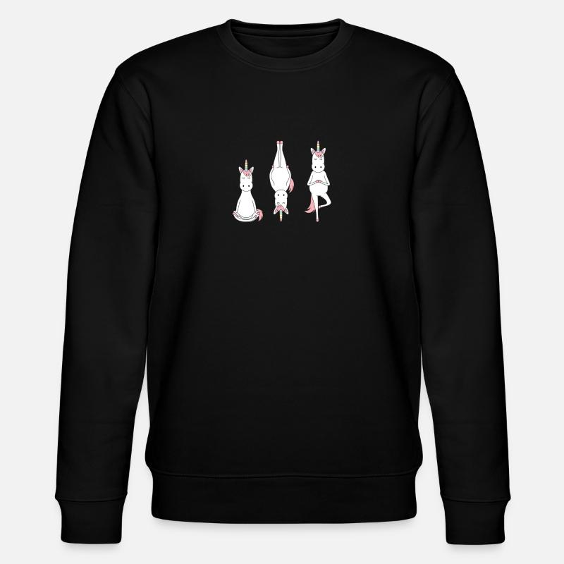 Einhörner in meditativer Pose - Stanley/Stella Unisex Bio-Sweatshirt CHANGER  - Schwarz