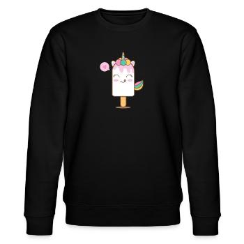 Unicorn Enchanted Popsicle - Stanley/Stella CHANGER Unisex Organic Sweatshirt - black - Front - Nik (191cm) & Marisol (170cm)