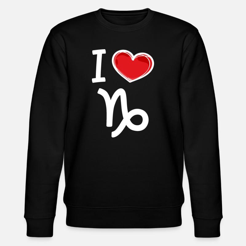 Horoskop Gezeiten Steinbock Herz Statement - Stanley/Stella Unisex Bio-Sweatshirt CHANGER  - Schwarz