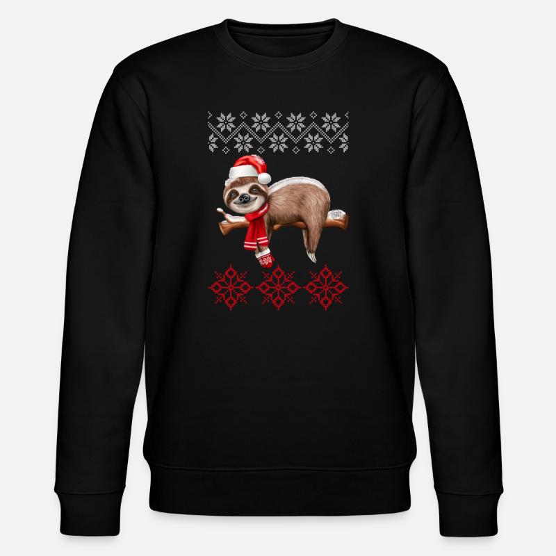 Ugly Christmas Faultier - Stanley/Stella Unisex Bio-Sweatshirt CHANGER  - Schwarz
