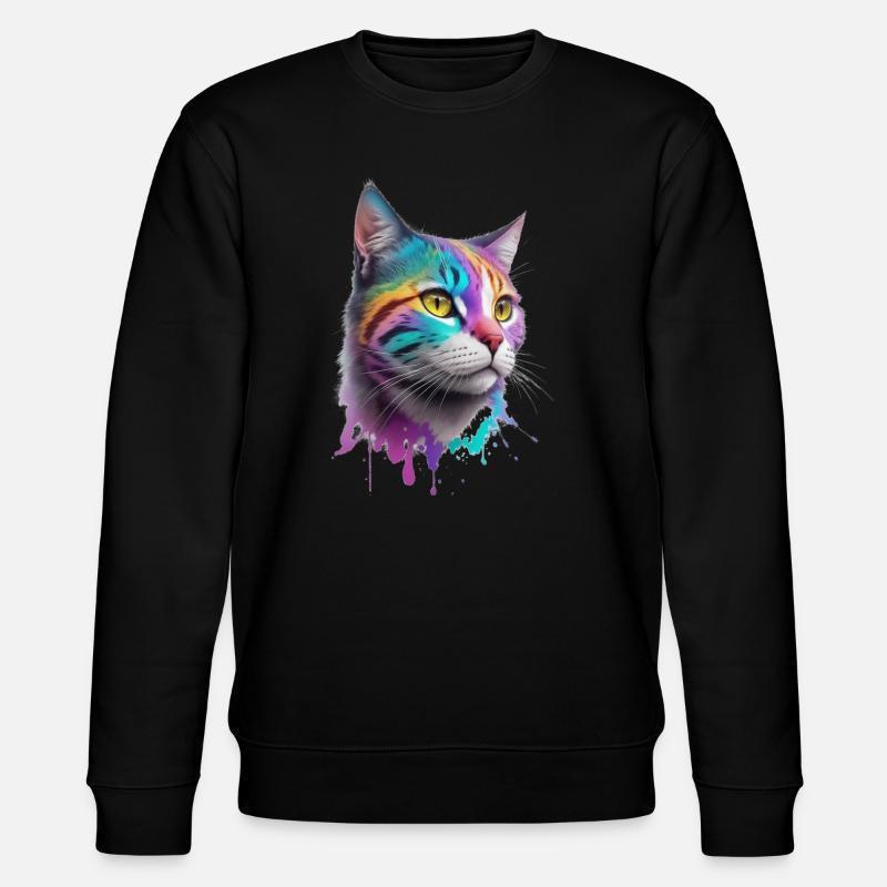 Katze - Stanley/Stella Unisex Bio-Sweatshirt CHANGER  - Schwarz