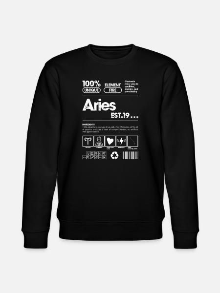 Widder Bold Line Art Sternzeichen - Stanley/Stella Unisex Bio-Sweatshirt CHANGER  - Schwarz