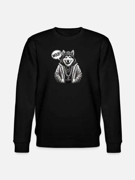 Wolfhound Streetwear Pullover Hoodie - Stanley/Stella CHANGER Unisex Organic Sweatshirt - black