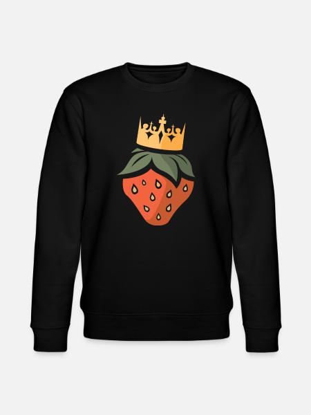King of Strawberries - Cartoon strawberry - Stanley/Stella CHANGER Unisex Organic Sweatshirt - black