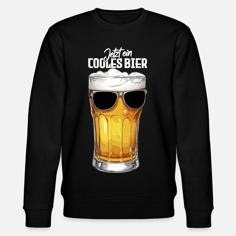 Cooles Bier mit Sonnenbrille für Bierkenner  - Stanley/Stella Unisex Bio-Sweatshirt CHANGER  - Schwarz