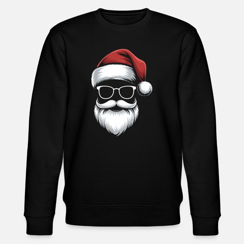 Santa Gläser mit Bart & Mütze - Stanley/Stella Unisex Bio-Sweatshirt CHANGER - Schwarz