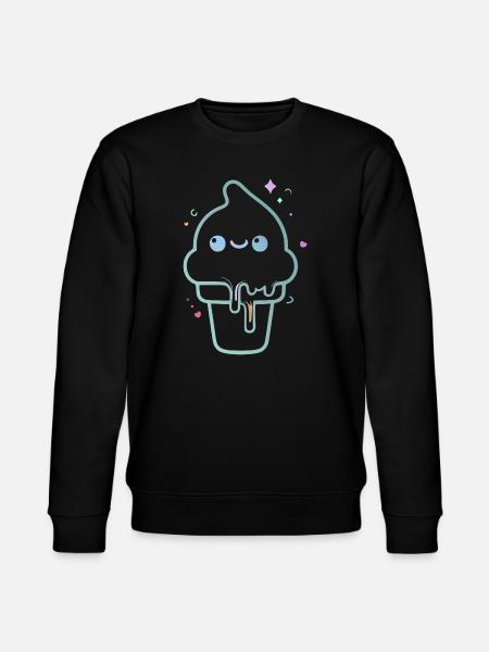 Glace kawaii pastel scintillante - Stanley/Stella CHANGER Unisex Organic Sweatshirt - black
