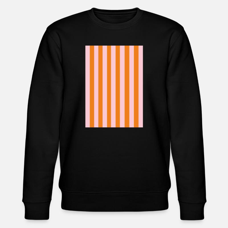 Stripes - orange pink personalizable - Stanley/Stella CHANGER Unisex Organic Sweatshirt - black