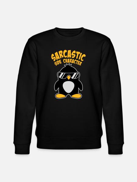 Penguin Sarcastic Side Character Sunglasses Logo - Stanley/Stella CHANGER Unisex Organic Sweatshirt - black