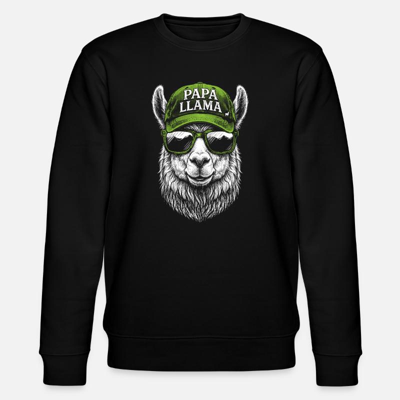 Papa Llama Cap Design - Stanley/Stella Unisex Bio-Sweatshirt CHANGER  - Schwarz