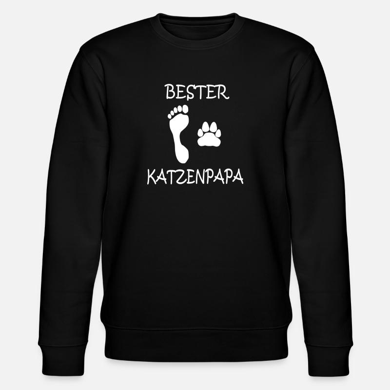 Bester KATZENPAPA - Stanley/Stella Unisex Bio-Sweatshirt CHANGER  - Schwarz