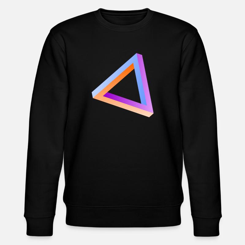 Impossible triangle optical illusion - Stanley/Stella CHANGER Unisex Organic Sweatshirt - black
